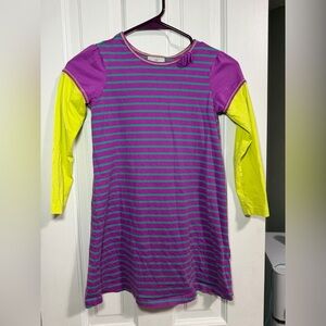 Hanna Andersson Long Sleeve Colorblock Swing Dress Size 120 US 6/7.